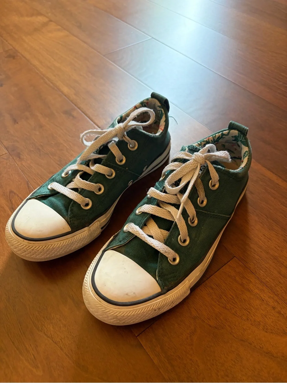 Converse Kids Green Canvas Lace-Up Sneakers
